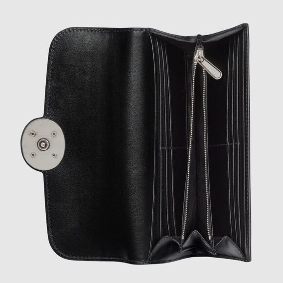 Brand new with box Womens Gucci Black Wallet with Silver Logo large - Picture 4 of 4